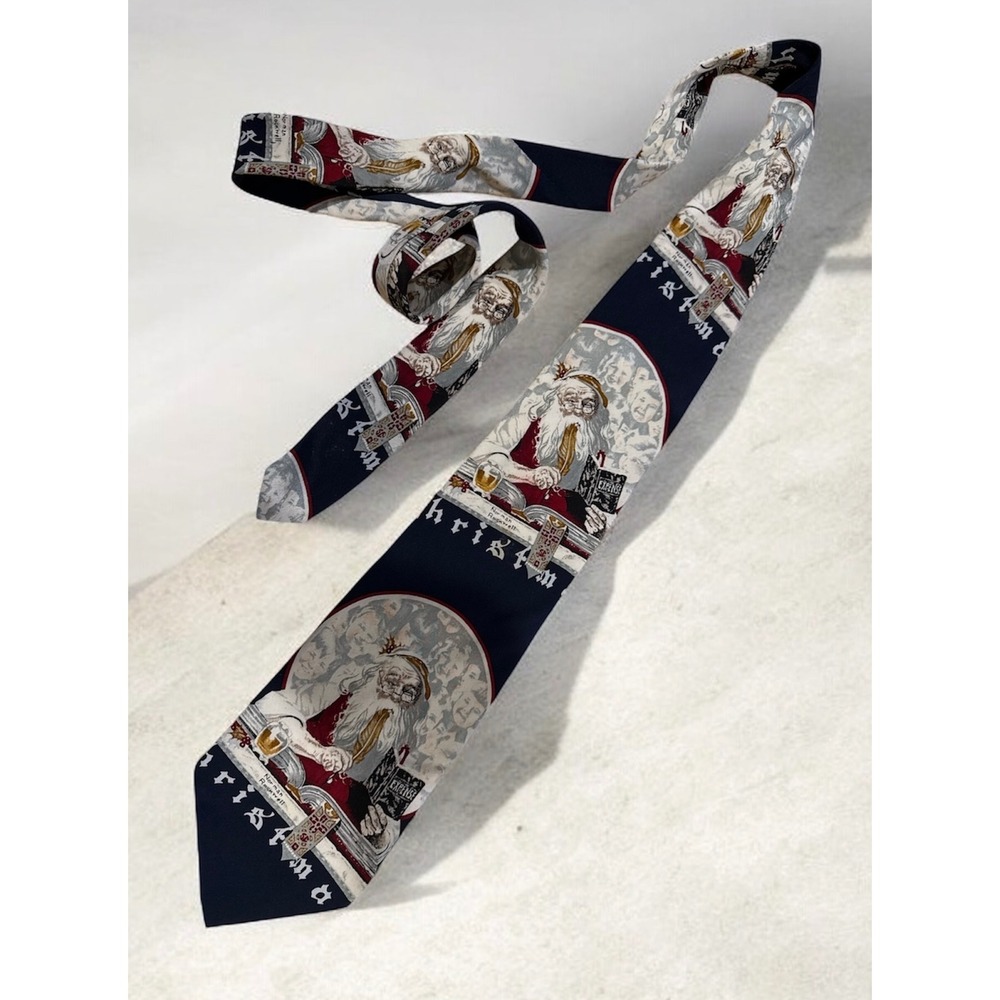 Vintage Norman Rockwell Christmas Santa Claus Tie Necktie‎ Mens
